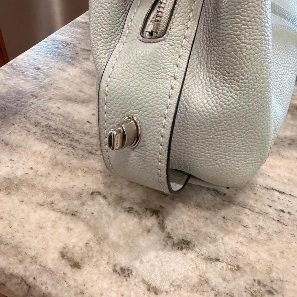 Coach light blue Pebbled Leather Shoulder Bag - Picture 10 of 11